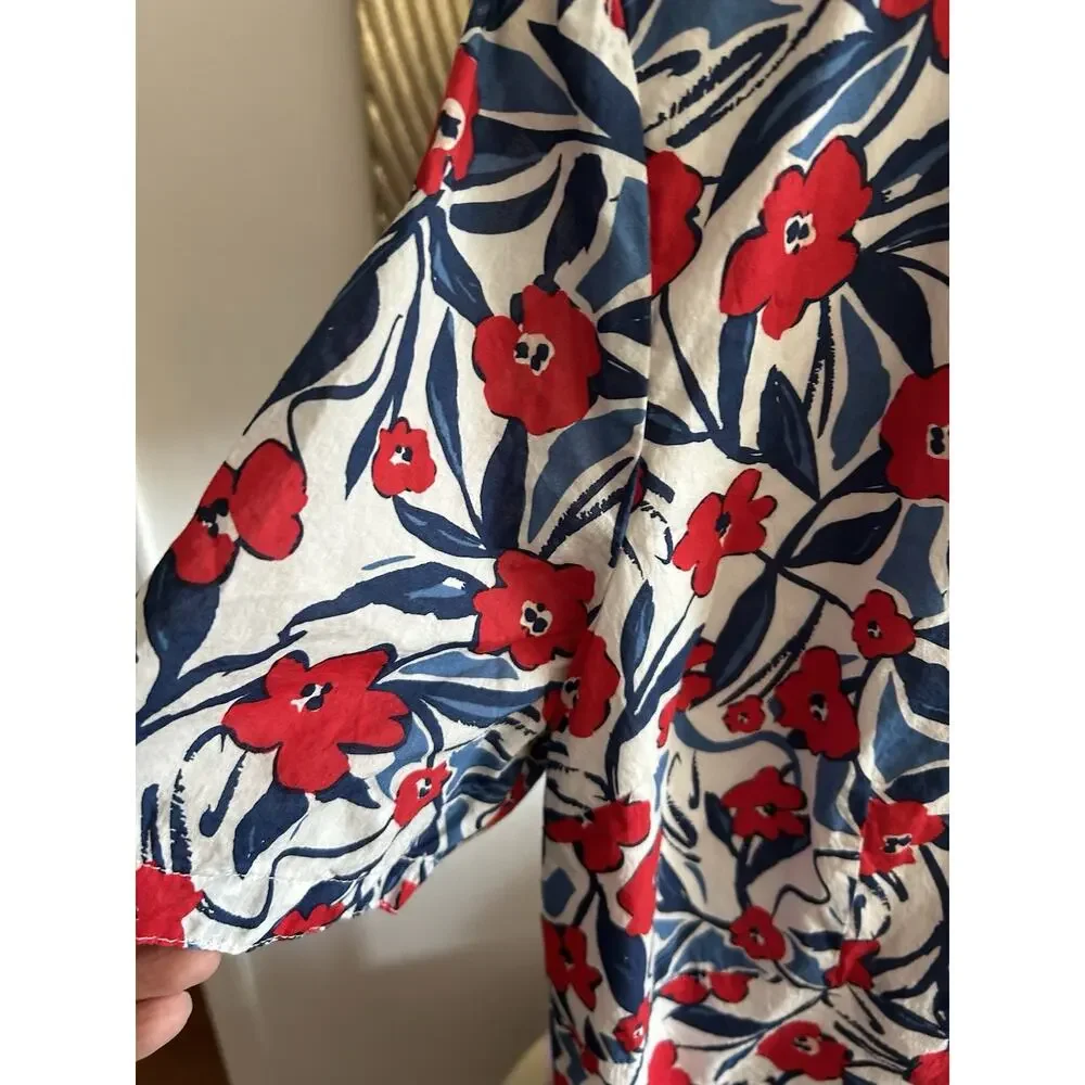 Seasalt Cornwall Charlotte Floral Midi Dress 12 Preppy Organic Cotton - Picture 4 of 11